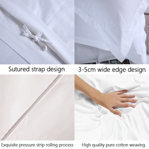 Draps de lit en Satin 100% coton à rayures, ensemble de literie avec motif floral et coussin de Style chinois <span class=keywords><strong>pour</strong></span> hôtel blanc, literie - Product Image 5