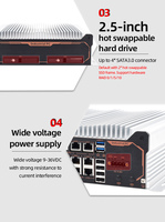 Sin ventilador mini pc i9 12th gen 64G 8 * PoE GbE LAN solución de accesorios con Mini PC industrial Core i7