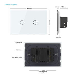 Livolo Interrupteur tactile 2 gangs 1 voie avec panneau en verre trempé, indicateur LED, sans fil neutre requis, 4 couleurs : Noir, Blanc, Or, Gris - Product Image 6