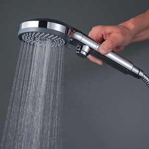 <span class=keywords><strong>Pommeau</strong></span> <span class=keywords><strong>de</strong></span> <span class=keywords><strong>douche</strong></span> à main rond chromé pour salle <span class=keywords><strong>de</strong></span> bain 3 + 2 modes à économie d'eau à haute pression avec interrupteur marche/arrêt - Product Image 4