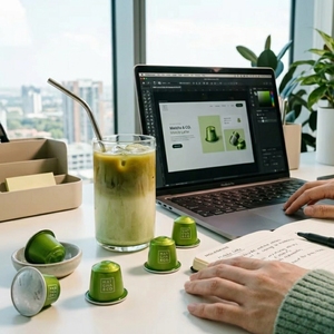 Capsules <span class=keywords><strong>de</strong></span> <span class=keywords><strong>thé</strong></span> matcha compatibles Nespresso, style japonais, mélange <span class=keywords><strong>de</strong></span> boisson énergisante - Product Image 2