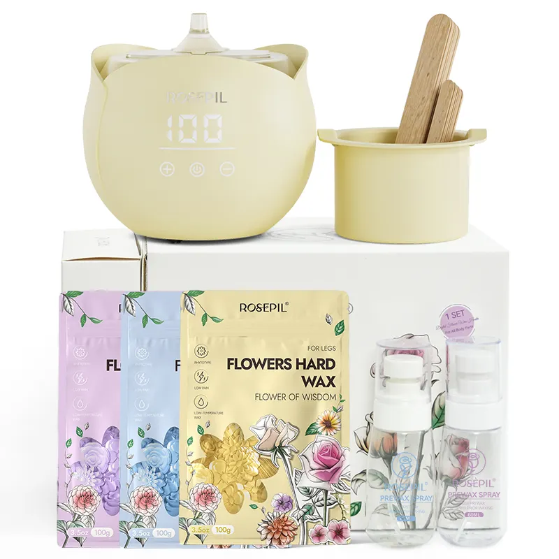 Rosepil RTS 450ml Kit riscaldatore a cera portatile più venduto Mini Set di macchine a cera depilatoria per la depilazione mani e piedi