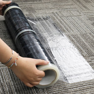 Delikli PE Film halı koruyucu rulo 30cm yapışkan paspaslar araba bakımı için otomobilin iç halı için Film koruyucu küçültmek - Product Image 4