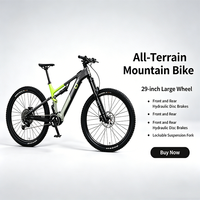 Vélo de montagne électrique à suspension intégrale de 29 pouces, double moteur, en alliage d'aluminium, 11 vitesses, moteur central Bafang sans balais intégré 48V