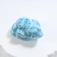 Vente en gros de pierres cabochons en larimar naturel, sculptures d'animaux faites à la main, art artisanal Feng Shui pour la décoration de la maison, cadeau