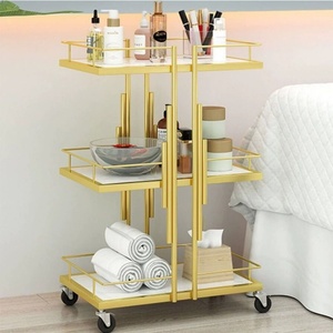 Carrito de Salón de Belleza Simple y Moderno, Carrito de Cosmética para Terapia Capilar, Baño de Pies, Estante de Almacenamiento Móvil Completo de Tres Niveles - Product Image 2