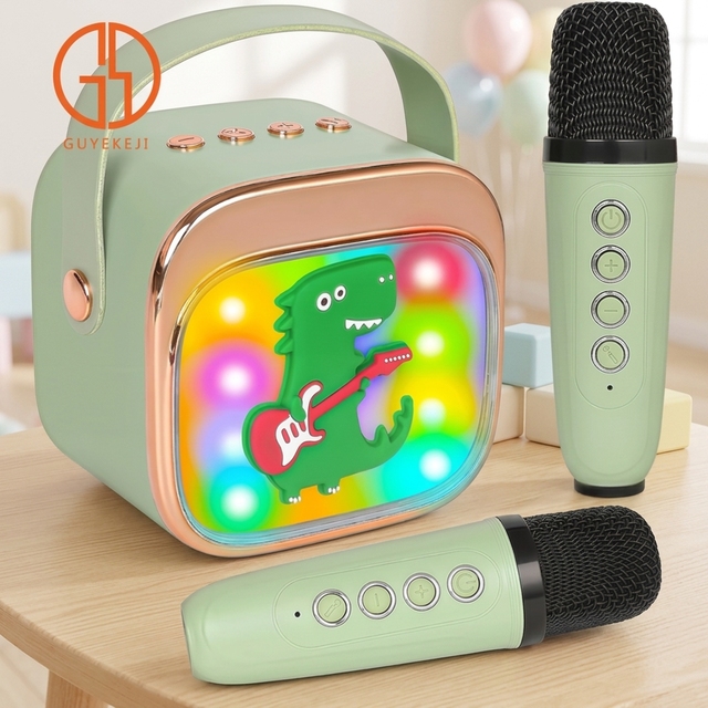 Kids Karaoke Speaker Portable Wireless Singing Machine RGB Light USB Rechargeable Home Party Gift Mini Music Player