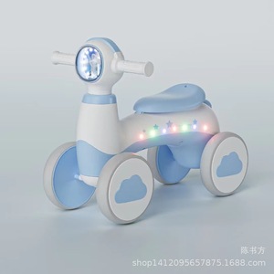 Children's Four-Wheeled Scooter With Lights For 1-3 Years Old Toddler Push Ride On Toy Pink And White Color Mix - Product Image 2