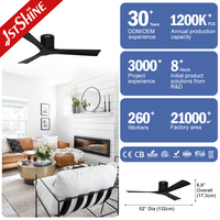 Ventilateur de plafond 1stshine à pales en bois massif, télécommande, personnalisable OEM/ODM, économe en énergie, innovant, durable, avec moteur DC longue durée