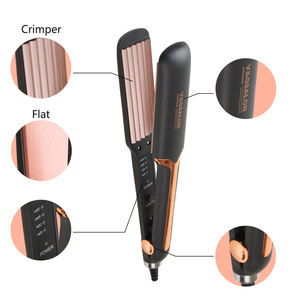 Fer à lisser professionnel en titane <span class=keywords><strong>pour</strong></span> <span class=keywords><strong>cheveux</strong></span>, ondulateur et lisseur à ondulations, vente en gros directe usine - Product Image 5