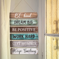 Art mural en bois rustique inspirant 6 panneaux de plaque suspendus avec décoration murale peinte à la main de style ferme