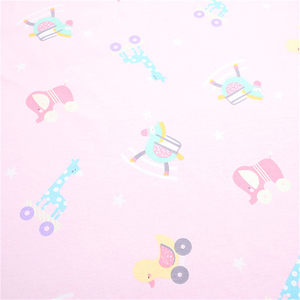 Gots Certified Organic Cotton Cartoon <strong>Animal</strong> White Children Kids 100 Organic Thick Soft Slub Knit Jersey Fabric by the Yard - Product Image 5