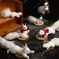 Ensemble d'ornements de Noël réaliste en forme d'écureuil, figurine animale floquée pour la décoration de l'arbre de Noël, cadeau mignon pour la décoration de la maison pendant les fêtes