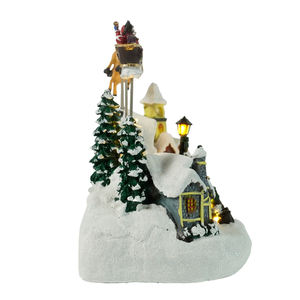 Villaggio Natalizio a LED Musicale a Batteria con Babbo Natale e Renna, Casa del Villaggio di Natale, Decorazione Natalizia del Villaggio in Resina - Product Image 6