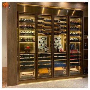 Kính Sang Trọng Tủ Rượu Nóng Bán Hệ Thống Làm Mát Tùy Chỉnh Thiết Kế Hầm Rượu Vang Cho Thân Thiện Với Môi Phòng Khách Bao Gồm Ngăn Kéo Trượt - Product Image 2