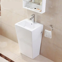 Lavabos sanitaires en gros Lavabos de salle de bain en céramique carrés modernes