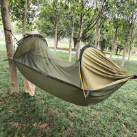 Hamac de camping en nylon pour l'extérieur avec moustiquaire, imperméable, durable, anti-retournement, tente balançoire pour 2 personnes