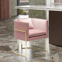Tabouret de bar moderne et robuste avec structure métallique et revêtement en velours, idéal pour la maison, les bars, les cafés, les salles à manger, les villas et l'usage commercial