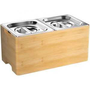 Kitchen Compost Bin- Smell Proof, Rust Proof Stainless Steel Insert, Countertop Compost Bin with Lid and Bamboo Box