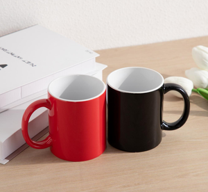Mug à sublimation droit rouge et noir à l'extérieur, blanc à l'intérieur, avec logo personnalisé, transfert thermique, cadeau promotionnel, vente en gros pour supermarchés - Product Image 2