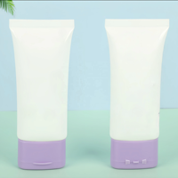 Tube de crème solaire en plastique ovale plat vide de 80 ml et 100 ml avec bouchon à clapet plat pour crème nettoyante pour le visage, cosmétiques, soins de la peau, logo personnalisé