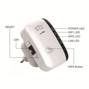Amplificateur de signal Wi-Fi à vitesse rapide 300 Mbps, prise EU, petite taille, 2,4 GHz, répéteur de point d'accès sans fil, amplificateur de signal Internet - Product Image 2