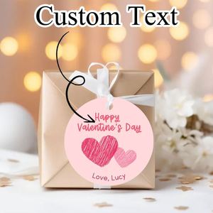 Cadeau de fête pour la Saint-Valentin, joyeuse Saint-Valentin, étiquettes personnalisées en forme ronde imprimées en sérigraphie - Product Image 4