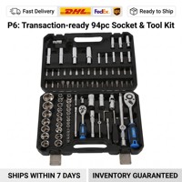 Juego de Herramientas Mecánicas de 94 Piezas con Destornilladores, Vasos de Cromo Vanadio y Puntas de Trinquete, Caja de Herramientas Métrica/SAE - Regalo para Reparación Automotriz