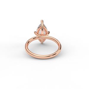 Classic Marquise Shape Lab Grown <b>Diamond</b> <b>Ring</b> Plain Band 18kt Rose Gold - Product Image 3