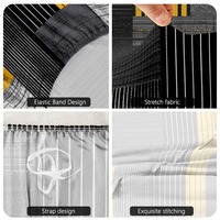 Günstige Sofabezüge vom Hersteller, Retro Gestreifter Geometrischer Sofaschutz, Dehnbarer Staubdichter Sofabezug