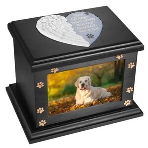 Wooden pet <b>urn</b> with photo frame, pet coffin box, <b>cat</b> and dog funeral supplies, pet <b>urn</b> memorial box - Product Image 1