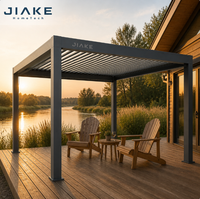 Pergola en aluminium Jiake 6063-T5 avec toit à lames motorisées pour terrasse de lodge en bord de rivière, patio, jardin extérieur, gazebo, pavillon