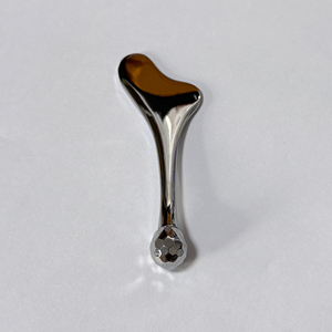 Outils de soin de la peau cosmétiques, couleur argent, métal, produits de massage gua sha, cuillère à crème pour le visage avec rouleau de massage - Product Image 4
