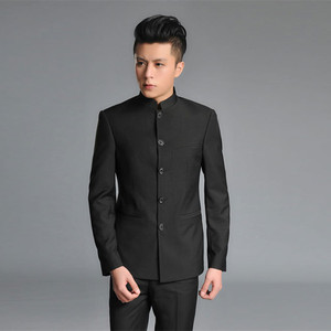 Abiti e Blazer da <span class=keywords><strong>Uomo</strong></span> Slim Fit con Colletto <span class=keywords><strong>Giovanile</strong></span> Stile Zhongshan per Matrimoni e Cerimonie - Product Image 3