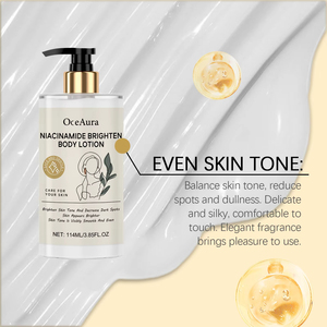 Etiqueta privada 114ml Nicotinamida Crema para aclarar la piel Cuidado corporal Extracto asiático Hidratante Blanqueamiento Leche Té verde OEM - Product Image 2