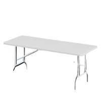 Table de pique-nique pliante portable en HDPE Benjia, légère, rectangulaire, durable, pour chambre à coucher, hôpital, salle à manger
