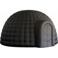 Tente de fête gonflable noire en forme d'igloo