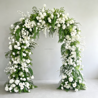 Ensemble d'arches florales pastorales style Monet, fleurs artificielles en soie pour décoration de toile de fond de photographie de mariages et événements en extérieur