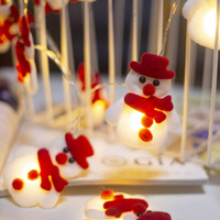 TSINYE 1,5M 10LEDs Schneemann Weihnachts-Lichterkette Batteriebetrieben Warmweiß Weihnachtsbaum Innendekorations-Beleuchtung