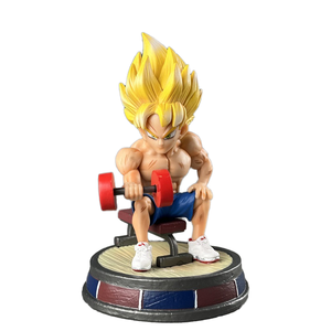 Pour CB Fitness Muscle Lifting PVC Haltère Singe Roi Vegeta Super Saiyan Japon Fait À La Main Modèle Ornements 1/12 Échelle - Product Image 1