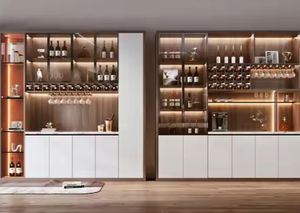 Buffet de luxe en bois avec panneau pour vin, meuble de salon - Product Image 6