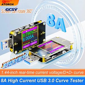 Цифровой вольтметр-амперметр A3 8A USB Type-C PD для измерения напряжения и тока, индикатор емкости повербанка и зарядного устройства - Product Image 2