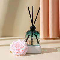 Coffret Cadeau – Diffuseur de Parfum d'Ambiance en Verre Facetté, Bouteille Unique pour Diffuseur à Bâtonnets, Grand Récipient en Verre pour Diffuseur à Bâtonnets