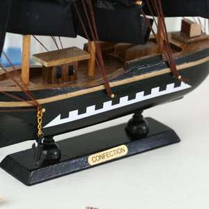 地中海風ホームデコレーション卸売 高級装飾木製工芸品 海賊帆船 - Product Image 5