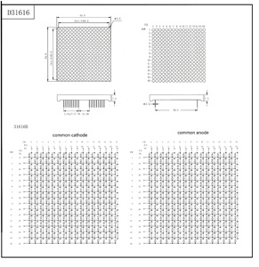 3 mét Red Dot Matrix Orange 16x16 Led Dot Matrix mảng hiển thị - Product Image 5