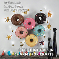 Charmes en résine en forme de beignets mignons de 22 mm, figurines alimentaires pour maison de poupée, jouets de cuisine, fabrication de bijoux, coques de téléphone, décoration de vacances