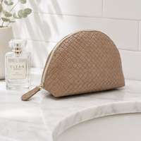 Trousse de Maquillage Légère, Portable et Pliable en Forme de Coquille avec Fermeture Éclair pour Artistes, Idéale pour l'Utilisation Quotidienne en Extérieur et les Voyages