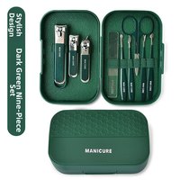 Juego de Cortaúñas de Acero Inoxidable Anti-Salpicaduras de 7/9 Piezas, Herramientas de Manicura y Pedicura Portátiles, Profesionales y Duraderas para Hombres y Mujeres, para el Hogar