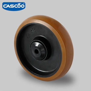 CASCOO 4 pouces PU frein pivotant raccord <span class=keywords><strong>de</strong></span> <span class=keywords><strong>plaque</strong></span> <span class=keywords><strong>de</strong></span> roulette industrielle pour chariots et conteneurs à roulettes - Product Image 2