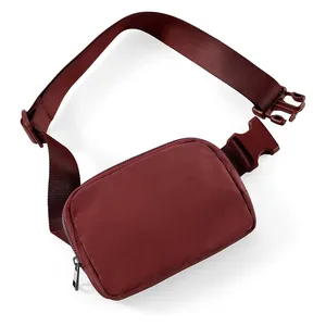 Ybn bolsa unissex de nylon para viagens, mini cinto com alça ajustável para viagens, corrida e caminhadas